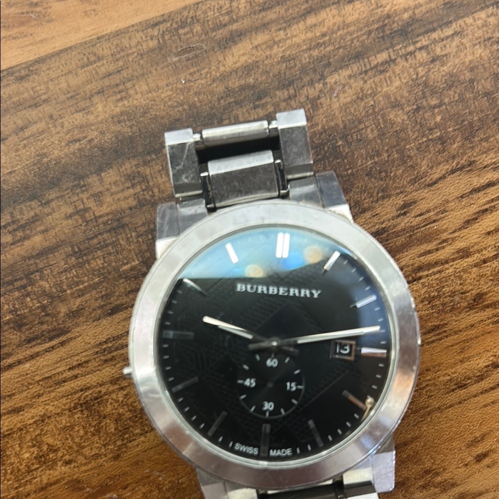 Burberry Silver and Black Men's Watch - Picture 6 of 6